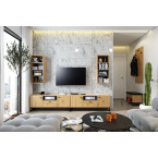 Komoda Leri Dąb Artisan/Czarny Mat