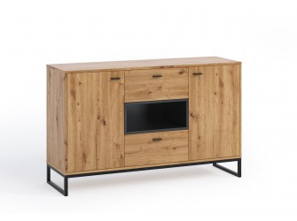 Komoda Leri Dąb Artisan/Czarny Mat