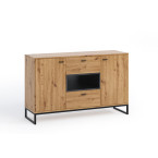 Komoda Leri Dąb Artisan/Czarny Mat