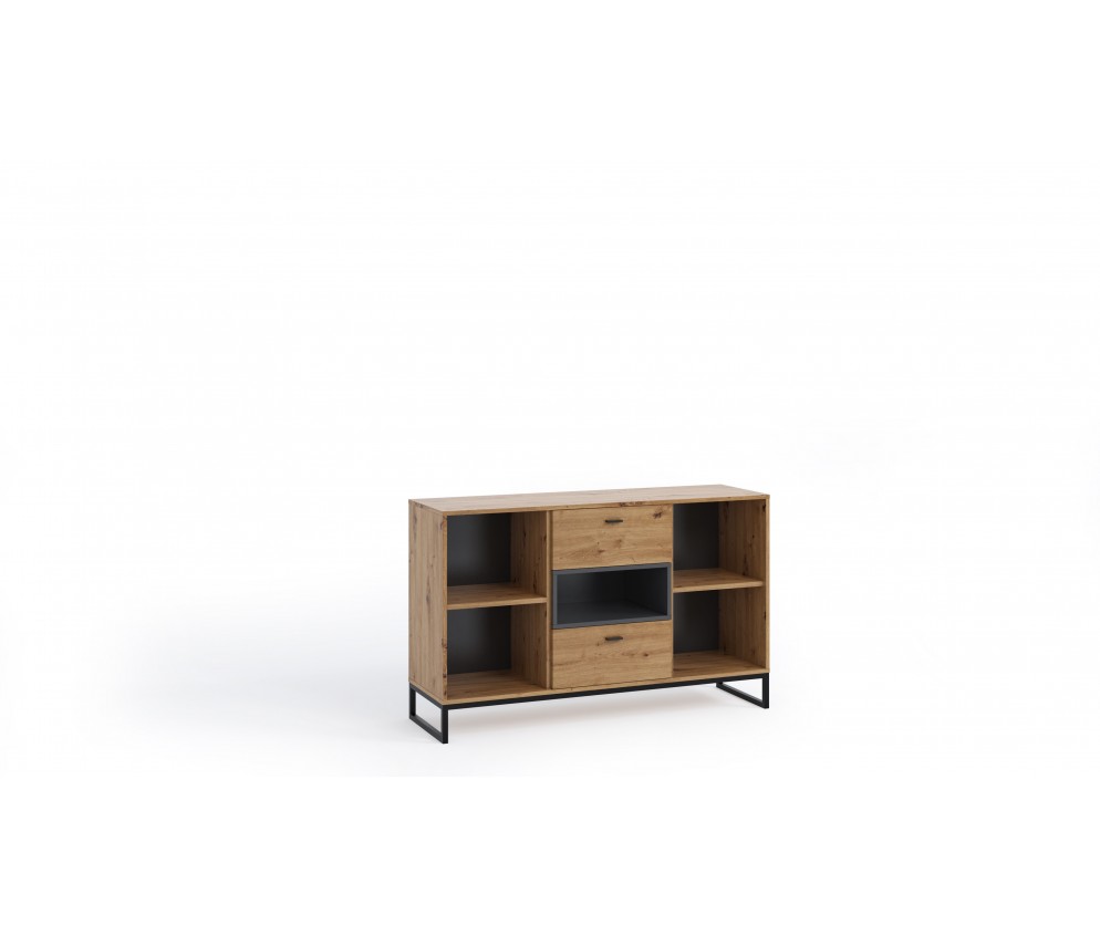 Komoda Leri Dąb Artisan/Czarny Mat