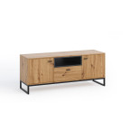 Stolik RTV Leri Dąb Artisan/Czarny Mat