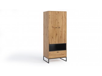 Szafa Leri Dąb Artisan/Czarny Mat