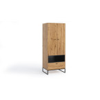 Szafa Leri Dąb Artisan/Czarny Mat