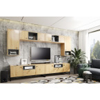 Szafka Wisząca 1D Leri Dąb Artisan/Czarny Mat