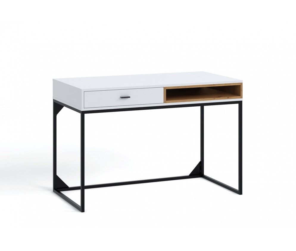 Biurko Leri Biały Mat/Dąb Artisan