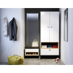 Witryna 90 Leri Biały Mat/Dąb Artisan