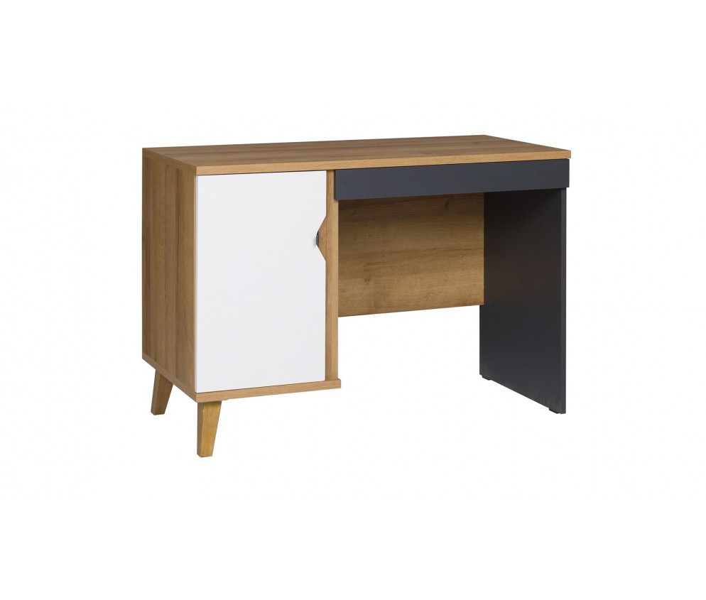 Biurko Nome Biały/Dąb Złoty/Grafit