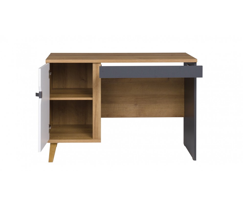 Biurko Nome Biały/Dąb Złoty/Grafit