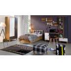 Komoda 1D3SZ Nome Biały/Dąb Złoty/Grafit