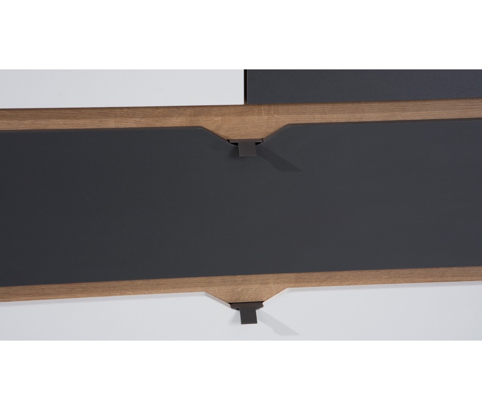 Komoda 1D3SZ Nome Biały/Dąb Złoty/Grafit