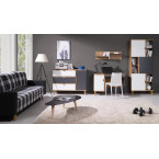 Łóżko Nome 90x200 Biały/Dąb Złoty/Grafit