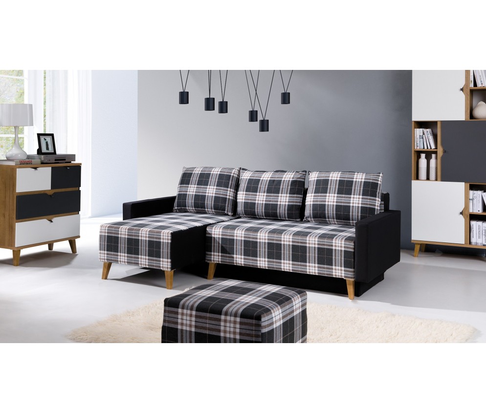 Łóżko Nome 90x200 Biały/Dąb Złoty/Grafit