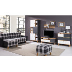 Regał 1D1SZ Nome Biały/Dąb Złoty/Grafit