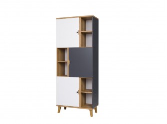 Regał 3D Nome Biały/Dąb Złoty/Grafit