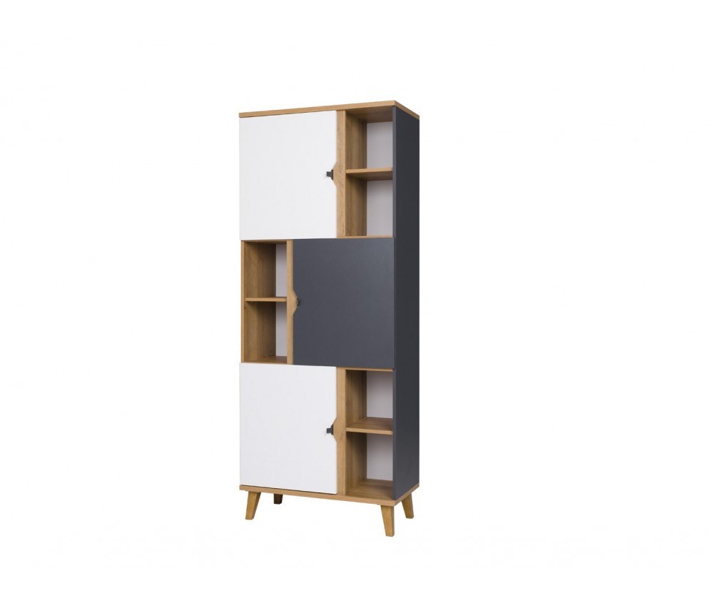 Regał 3D Nome Biały/Dąb Złoty/Grafit