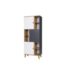 Regał 3D Nome Biały/Dąb Złoty/Grafit