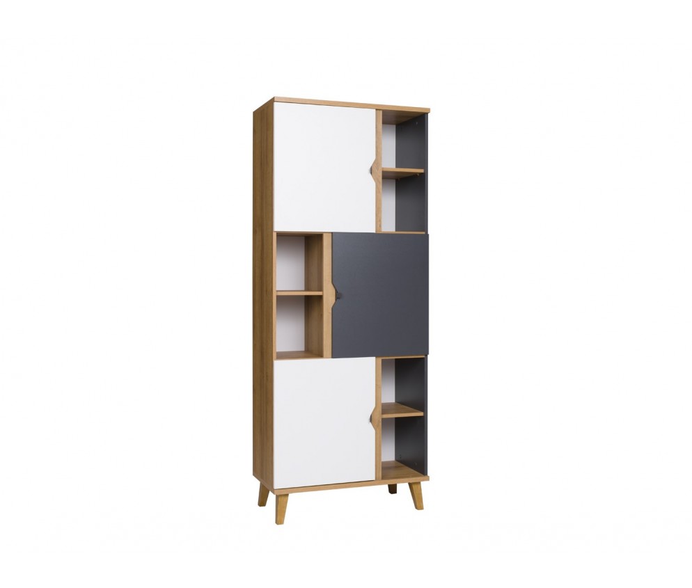 Regał 3D Nome Biały/Dąb Złoty/Grafit