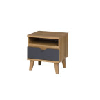 Stolik Nocny Nome Biały/Dąb Złoty/Grafit