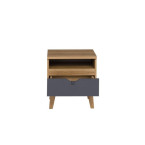 Stolik Nocny Nome Biały/Dąb Złoty/Grafit