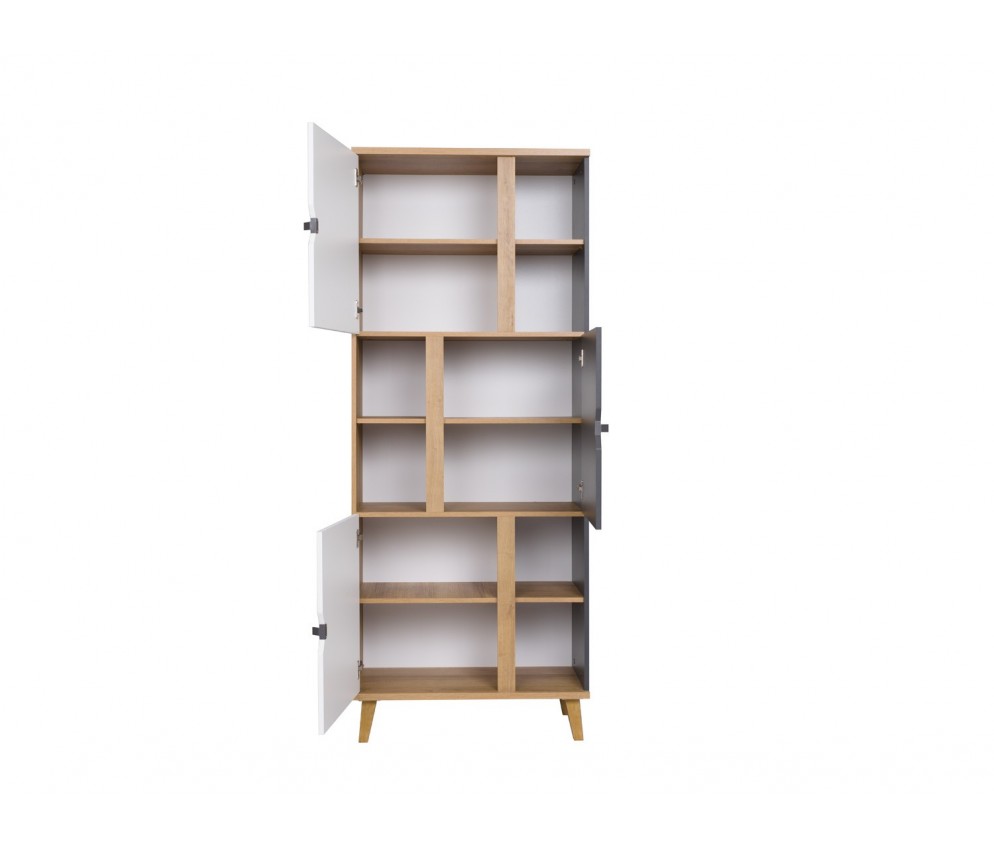 Regał 3D Nome Biały/Dąb Złoty/Grafit