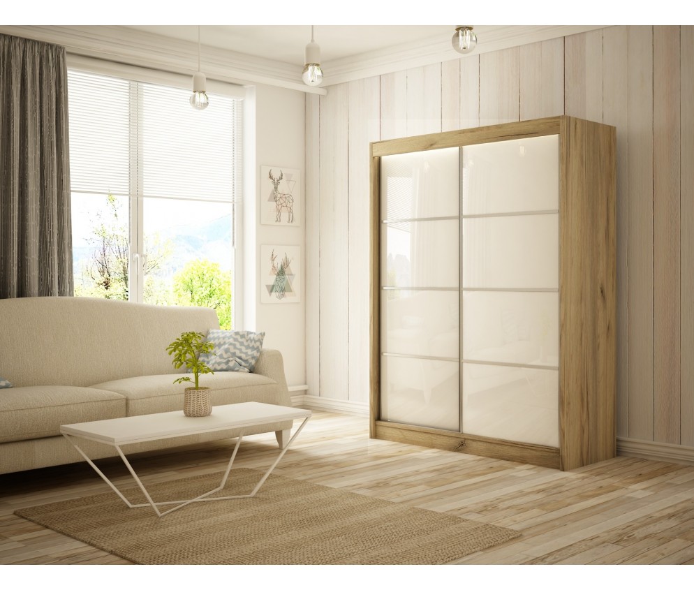 Szafa przesuwna Piro II 120 Połysk Lacobel