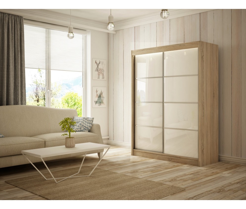 Szafa przesuwna Piro II 120 Połysk Lacobel