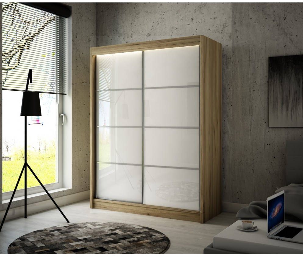 Szafa przesuwna Piro II 150 Połysk Lacobel