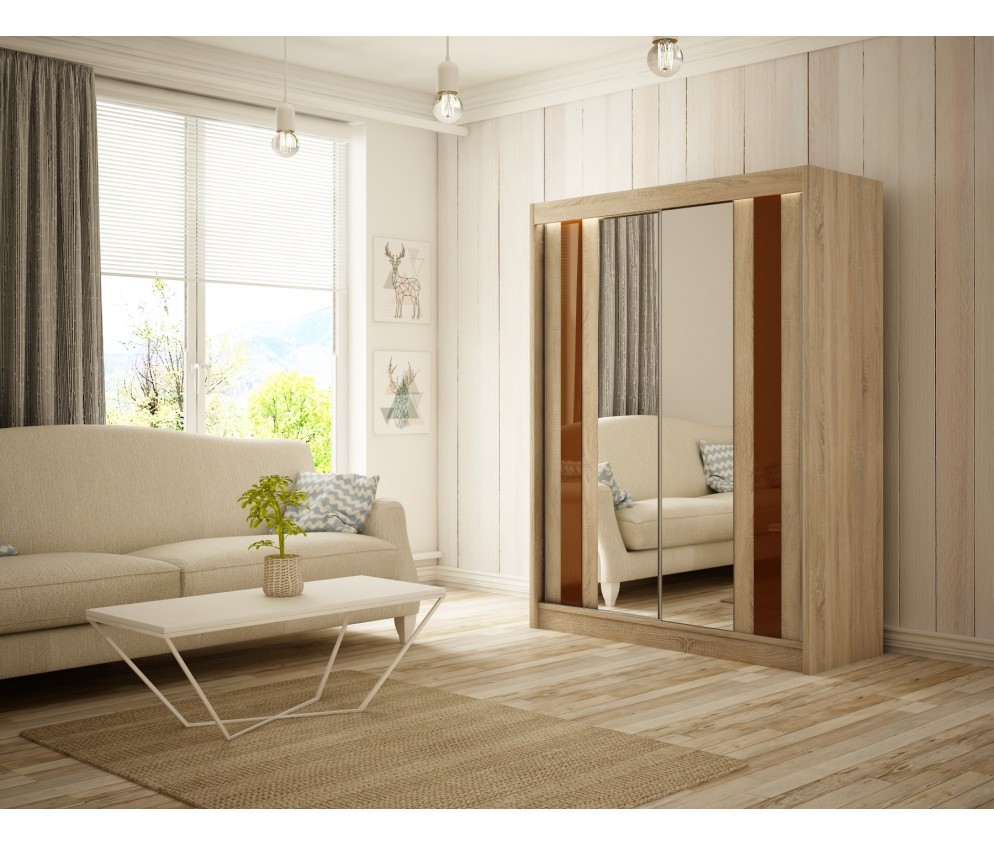 Szafa przesuwna Kama 120 Połysk Lacobel