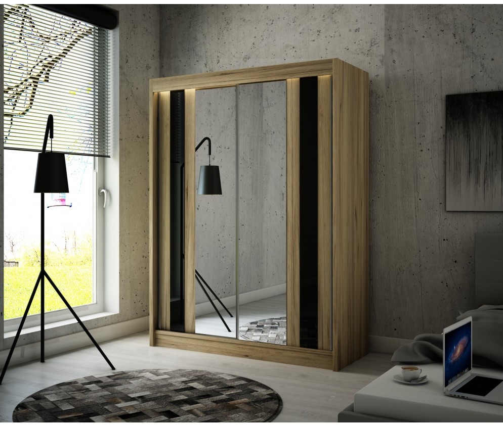 Szafa przesuwna Kama 120 Połysk Lacobel