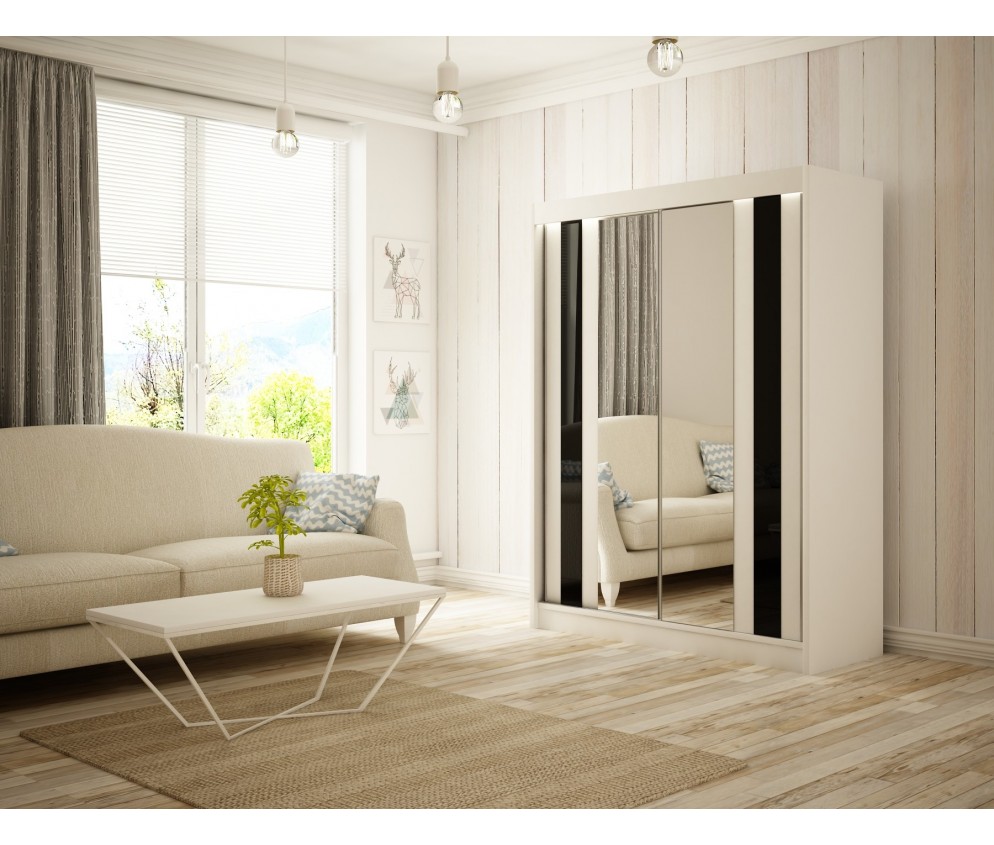 Szafa przesuwna Kama 200 Połysk Lacobel