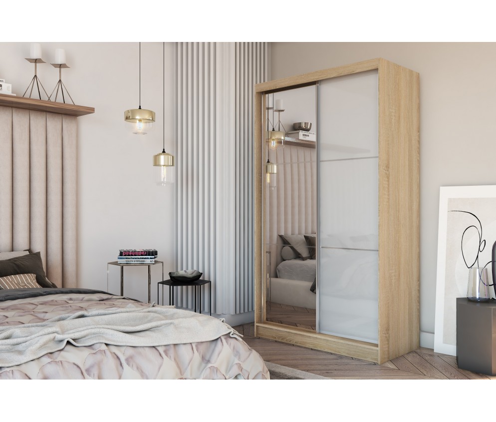 Szafa przesuwna Derino 150 Połysk + Lustro