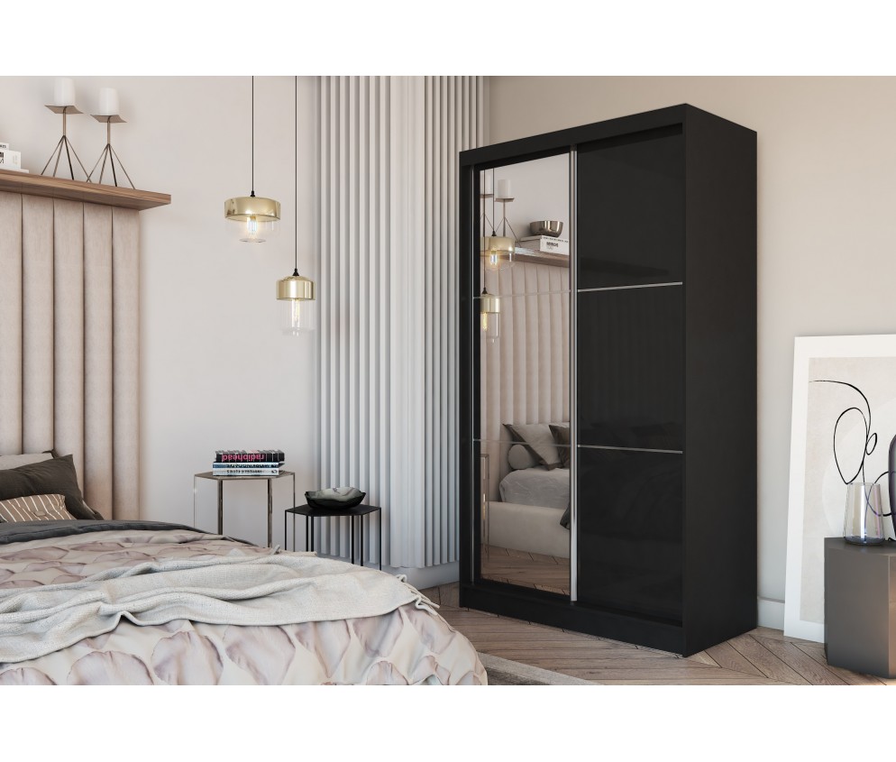 Szafa przesuwna Derino 150 Połysk + Lustro