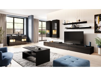 Meblościanka Lano Czarny Połysk