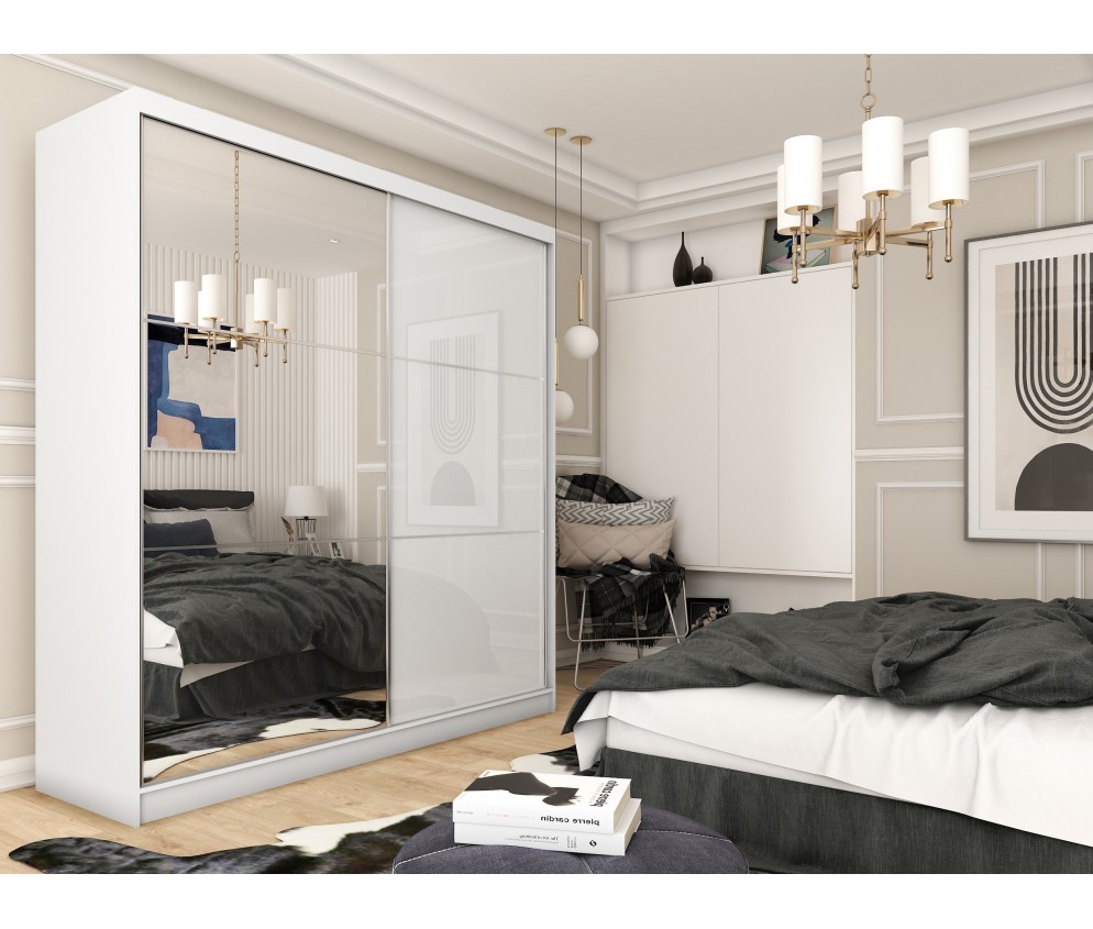 Szafa przesuwna Derino 200 Połysk + Lustro