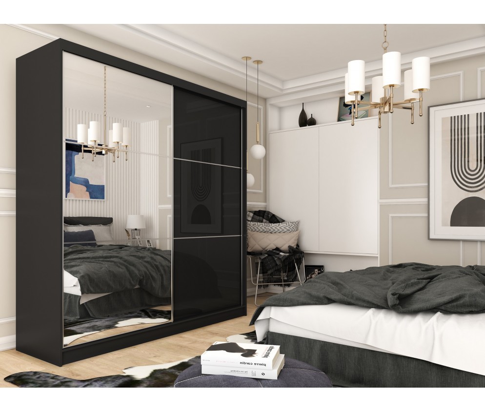 Szafa przesuwna Derino 200 Połysk + Lustro