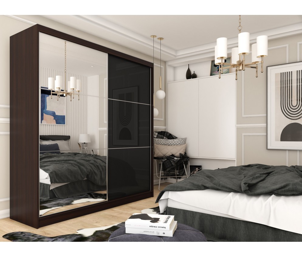 Szafa przesuwna Derino 200 Połysk + Lustro