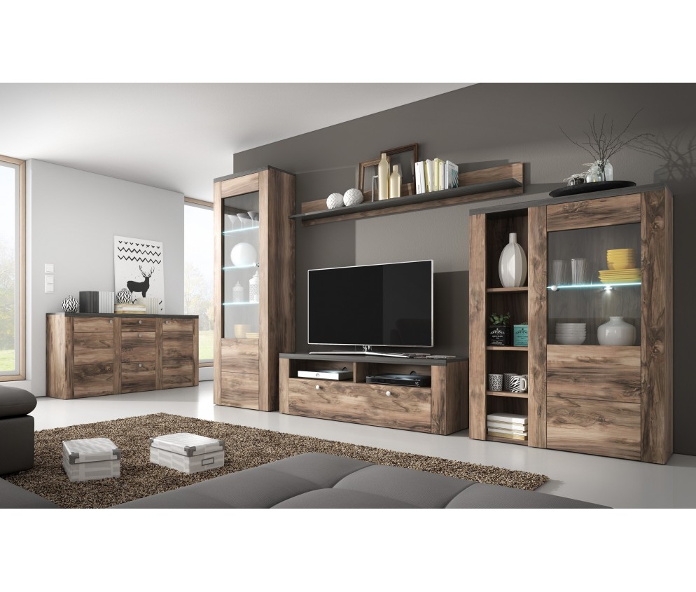 Meblościanka Lora Satin/Touchwood