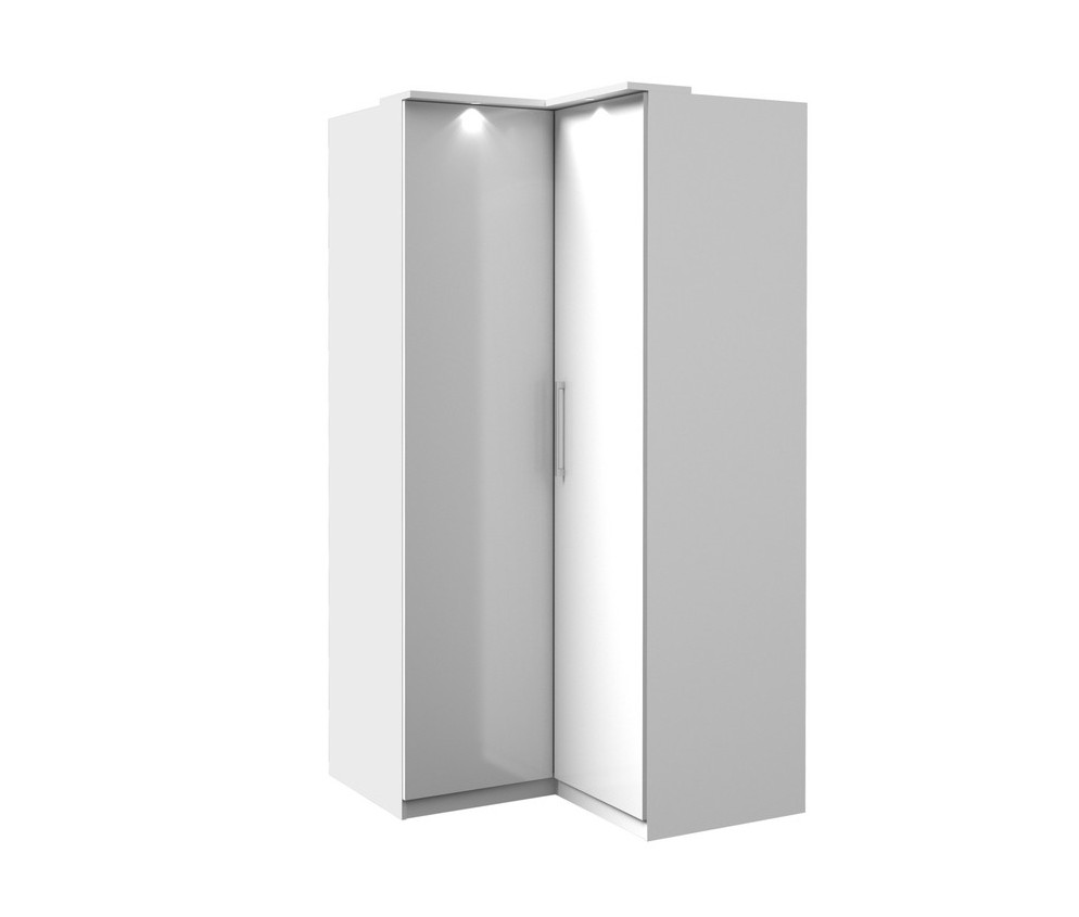 Szafa Narożna Combo Biały/Biały Połysk