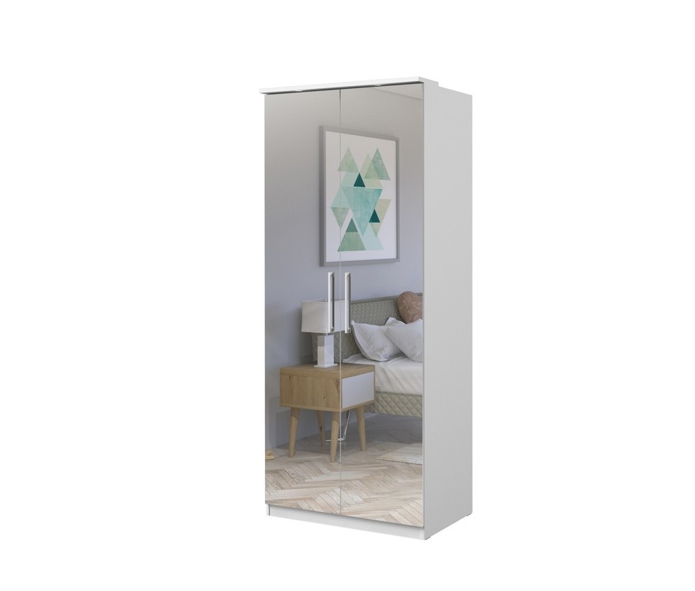 Szafa 2D Lustro Combo Biały/Biały Połysk