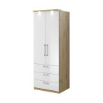 Szafa 2D3S Combo Dąb Artisan/Biały Połysk
