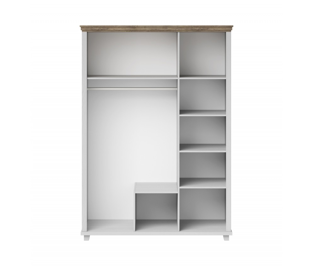 Szafa Evora 3D2S Biały Abiskoash/Dąb Lefkas