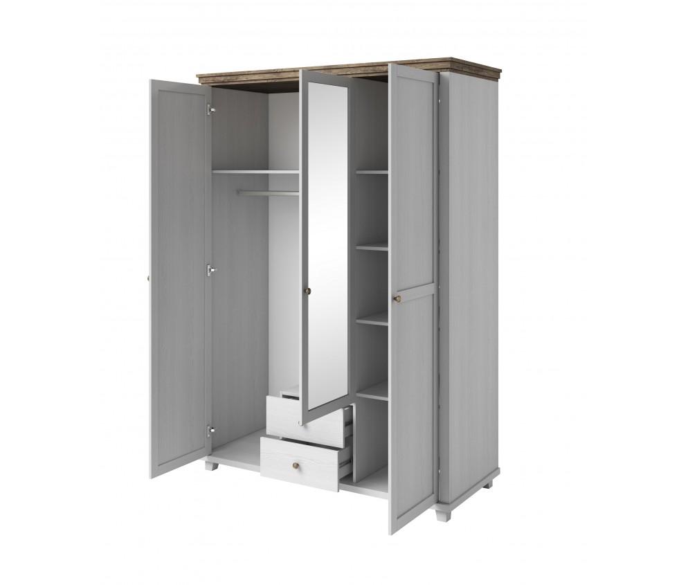 Szafa Evora 3D2S Biały Abiskoash/Dąb Lefkas