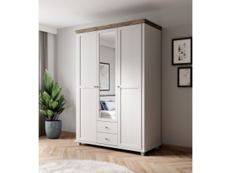 Szafa Evora 3D2S Biały Abiskoash/Dąb Lefkas