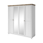 Szafa Evora 4D Biały Abiskoash/Dąb Lefkas