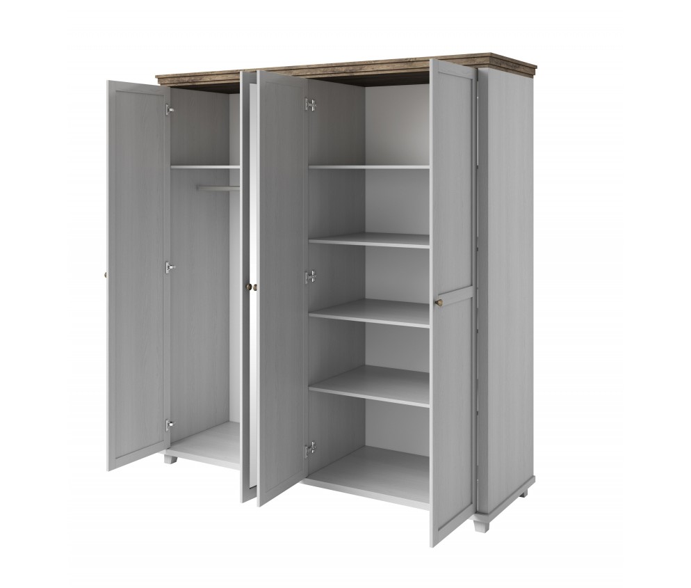 Szafa Evora 4D Biały Abiskoash/Dąb Lefkas