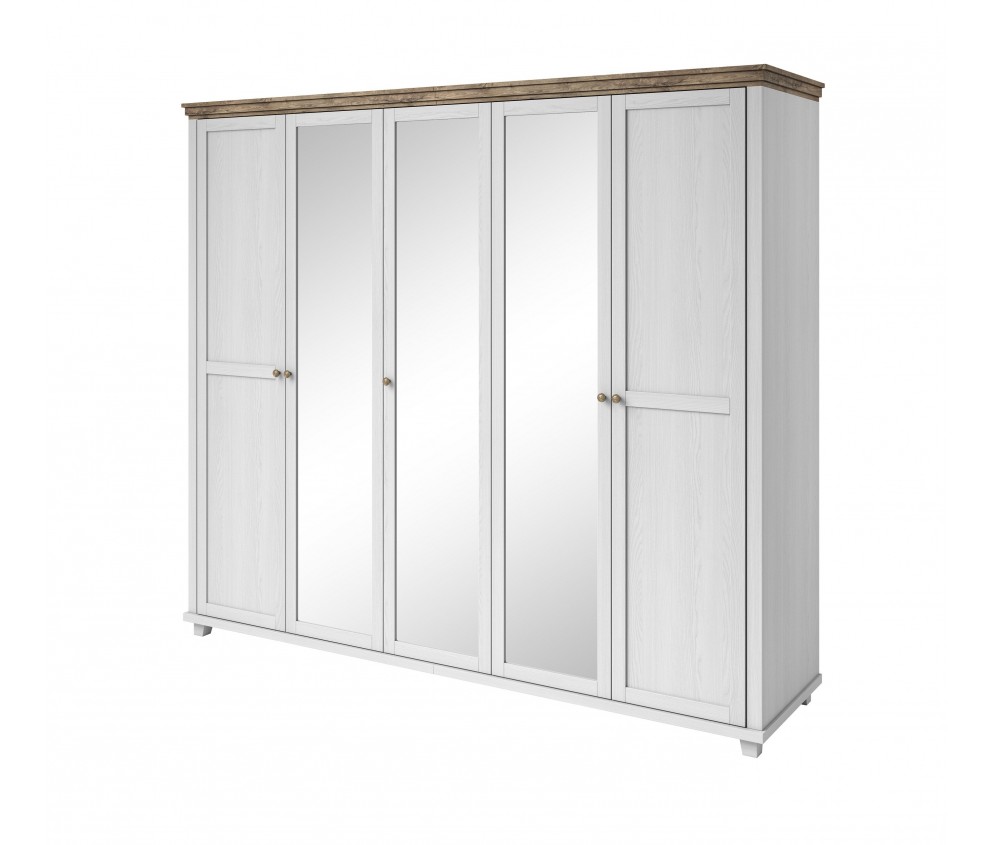 Szafa Evora 5D Biały Abiskoash/Dąb Lefkas