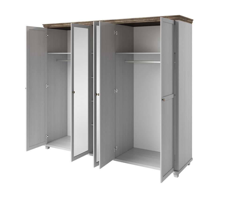 Szafa Evora 5D Biały Abiskoash/Dąb Lefkas