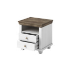 Stolik Nocny Evora 2S Biały Abiskoash/Dąb Lefkas