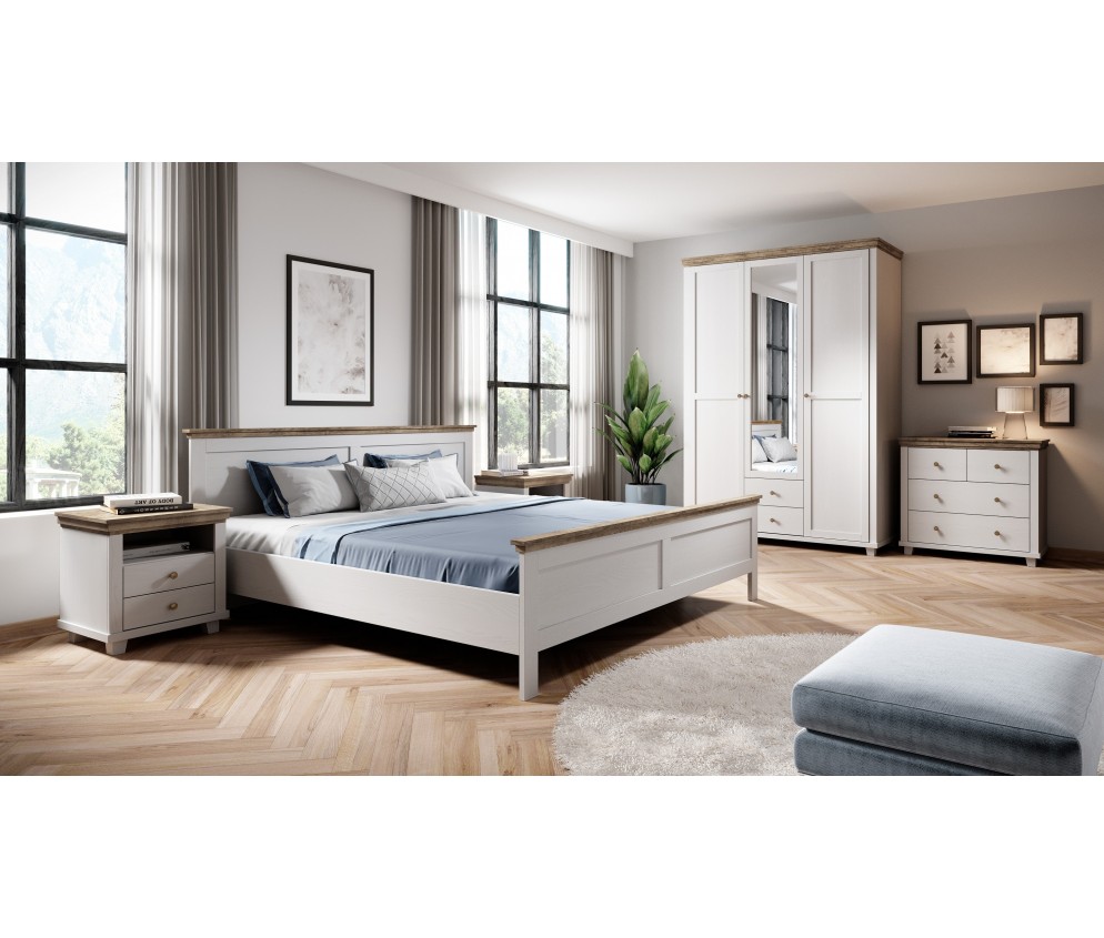 Komoda Evora 4S Biały Abiskoash/Dąb Lefkas