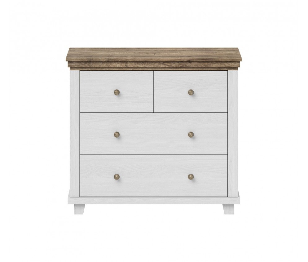 Komoda Evora 4S Biały Abiskoash/Dąb Lefkas